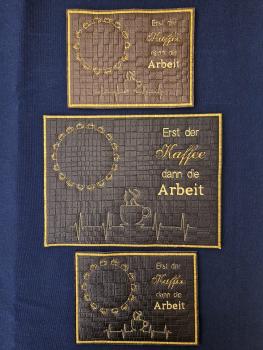 ITH - Stickdatei Mug Rug EKG-Linie Kaffeetasse